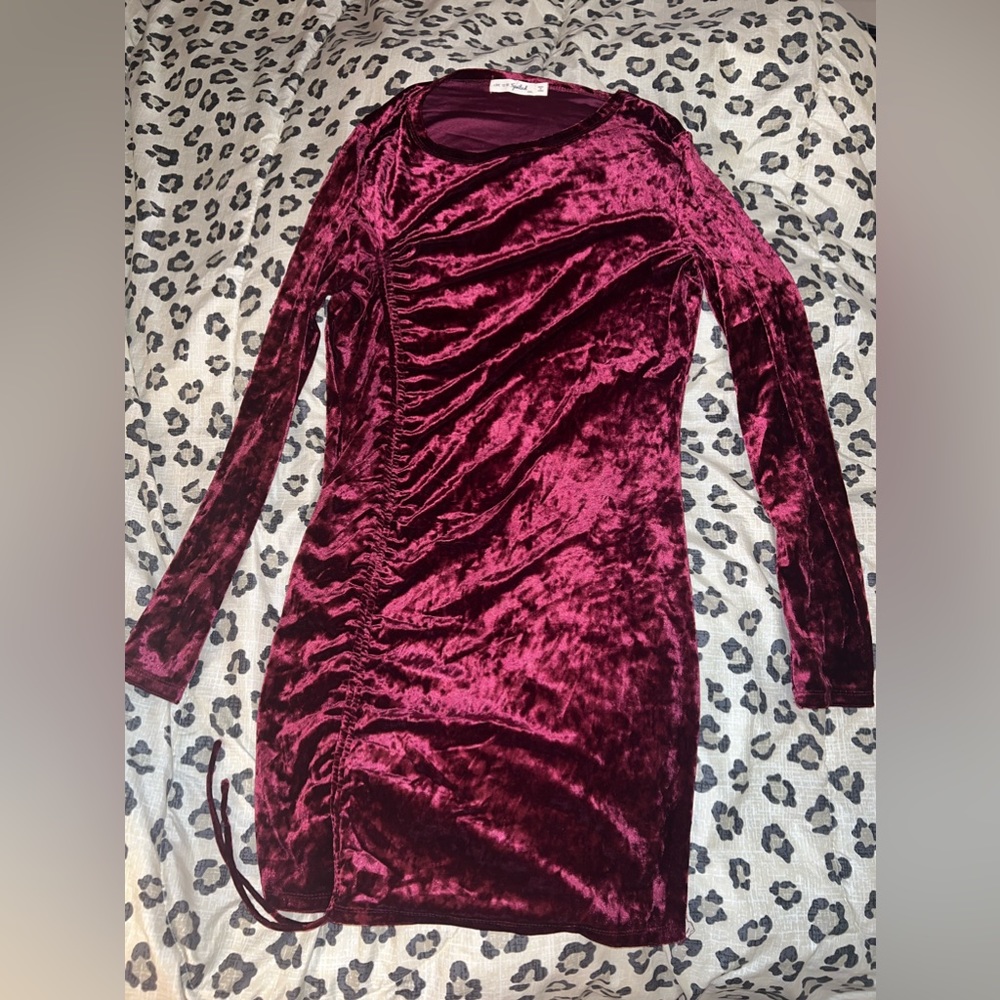 Velvet burgundy dress
